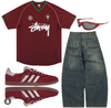 Outfit complete Stussy bordeaux